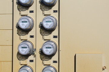 Close up of electric meters