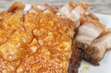 Roasted pork belly platter asian style