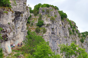 Beautiful view of Vikos Gorge seen from Oxya Viewpoint in the park national of Vikos-Aoos