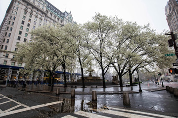 New York City, NY / USA - 3/29/2020: Empty streets of New York City during Coronavirus quarantine