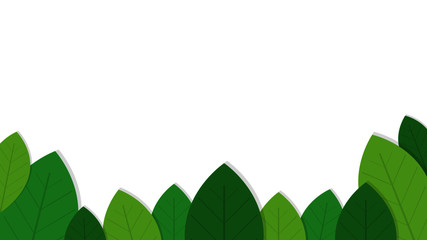 This is a vector background with green leaves.