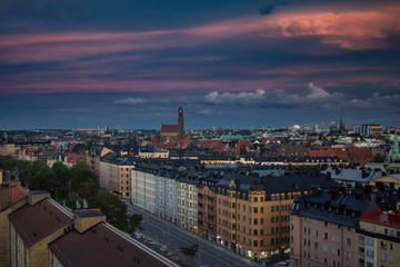 Obraz premium Sunset in Stockholm in late summer