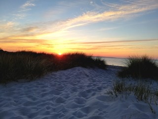 sunset over the river