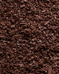 Background abstract texture Crushed chocolate macro