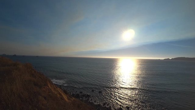 Coast, California. Ocean. California during sunset. Aerial view.