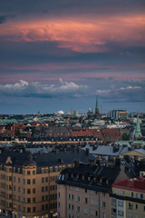 Fototapeta na wymiar Sunset in Stockholm in late summer