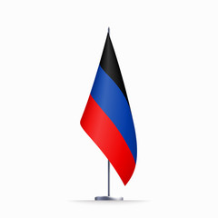 Donetsk People's Republic flag state symbol isolated on background national banner. Greeting card National Day of the Donetsk People's Republic. Illustration banner with realistic state flag of DPR.
