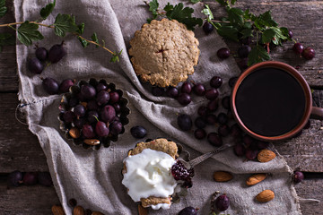 Pie with gooseberry. Rustic style.