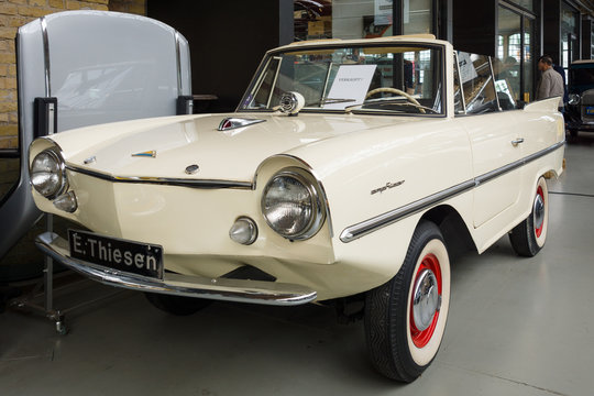 BERLIN, GERMANY - MAY 17, 2014: The Amphicar is an amphibious automobile. 27th Oldtimer Day Berlin - Brandenburg