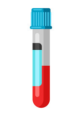 Illustration of medical test tube with blood.