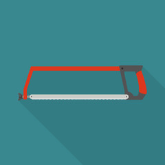 Vector illustration of hacksaw and instrument logo. Web element of hacksaw and saw stock symbol for web.