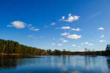 Fototapeta premium landscape of a summer lake