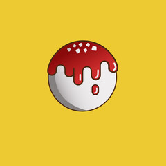 Scoop of ice cream flat graphic design. Ice cream logo design.