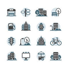 city infrastructure icons vector set