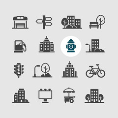 Naklejka premium city infrastructure icons vector set