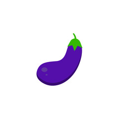 This is eggplant isolated on white background. Vector illustration.