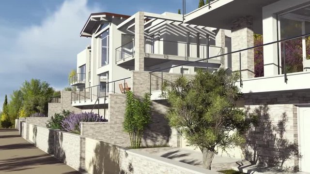 3D Photorealistic rendering for exterior and interior house, Render a realistic scene  with Archicad software