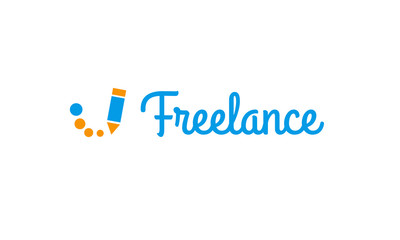 Freelance logo design. Freelance sign in logo concept for creative freelancers and copy writers.