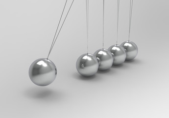 Newton's cradle. 3D Rendering.
