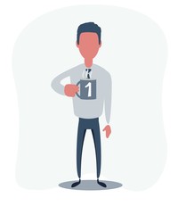 businessman with a mug of tea. Vector illustration