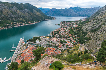 Fototapeta na wymiar View of kotor bay montenegro 