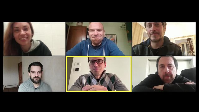 a group of friends, locked in the house, fucking around by zoom