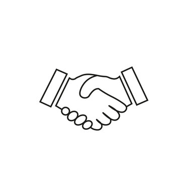 friendly hand shake, vector illustration isolated on white background