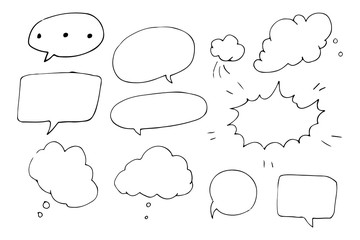 Vector Collection of Hand Drawn Doodle Style Speech Bubbles EPS