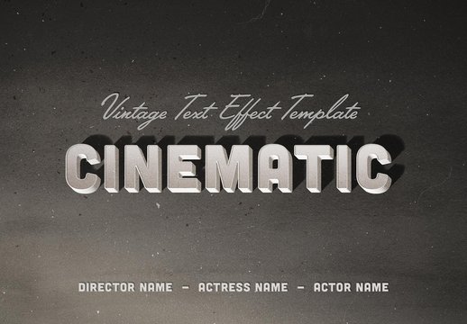 Vintage Old Movie Title Text Effect