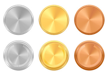 Vector realistic award medals set