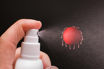alcohol spray killing coronavirus cell