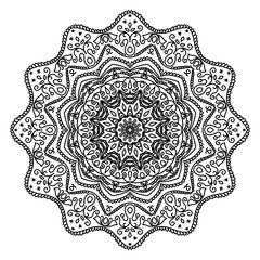 Hand draw mandala illustration doodle style