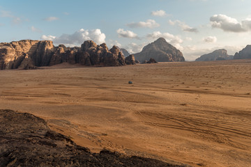 A series of photos from a jeep Safari in the Wadi Rum desert , Jordan.