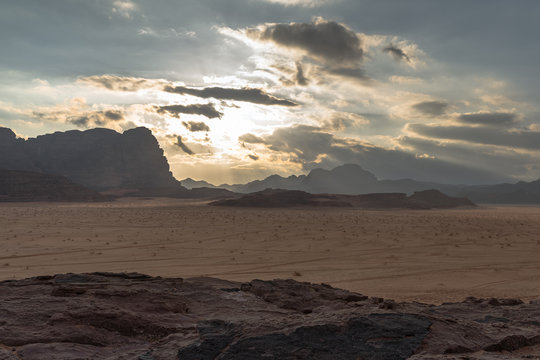 A series of photos from a jeep Safari in the Wadi Rum desert , Jordan.