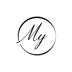 Initial MY letter Logo Design vector Template. Abstract Letter MY logo Design