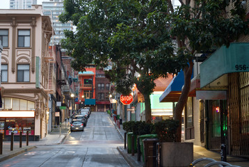 Looking towards Chinatown from the financial district of San Francisco.