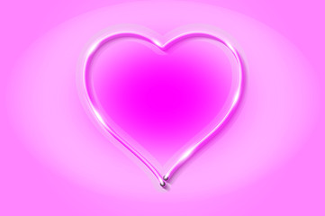 Valentine's day background, pink neon heart. Vector illustration