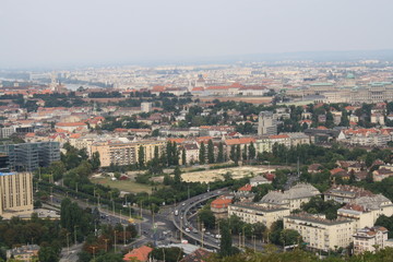 Fototapeta na wymiar A view of a city in Budapest
