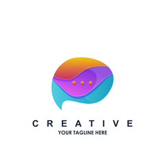 chat logo gradient design template