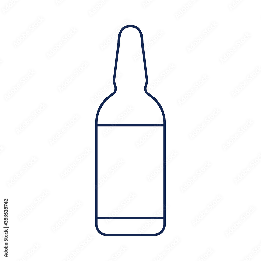 Poster medical bottle, line style icon