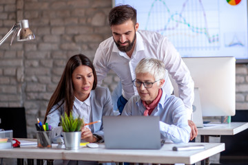 Group of people work in office.