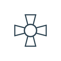 Linear Choppers military amy cross. Stock Vector illustration isolated on white background.