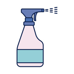 disinfectant bottle with spray, line and fill style icon