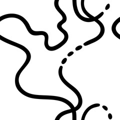 Black and white abstract seamless pattern with wavy lines