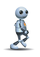 Fototapeta premium 3d illustration of little robot runner warming up ready to run