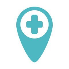 Fototapeta premium online doctor, pointer location medical assistance covid 19 , line style icon