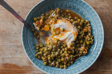 Portuguese Eggs and peas dish