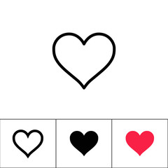 Heart vector icon, symbol of love and like.