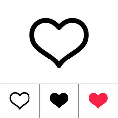 Heart vector icon, symbol of love and like.