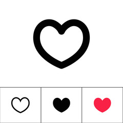 Heart vector icon, symbol of love and like.